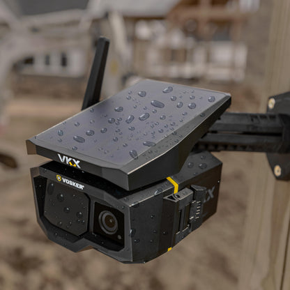 Vosker VKX Construction Pack Solar 4G LTE Security Camera, Wireless Outdoor Surveillance for Remote Construction Sites - No Wi-Fi Needed, SIM Card Included Night Vision, IP65 Weather-Resistant