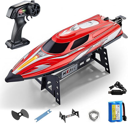 jaming 2.4Ghz RC Boat25KPH Fast Speed RC Boat14 inch Remote Control Boats for Kids and Adults Waterproof Toy Boats for Lakes &amp Pools Gifts for Kids Boys (Red)