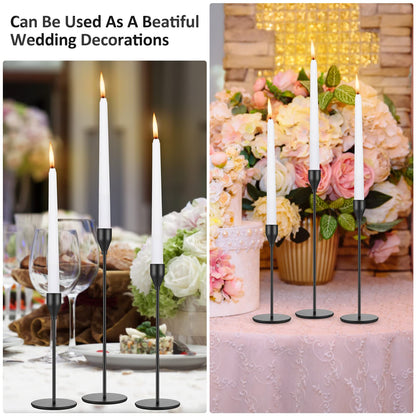 Set of 18 Tall Candlestick Holders Thin Metal Taper Candle Holders for Table Centerpiece Modern Decorative Pillar Candle Sticks Stand for Home Wedding Christmas Decoration(Rose Gold)