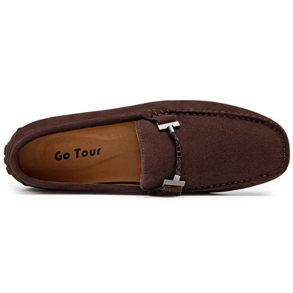 Go Tour New Mens Casual Loafers Moccasins Slip On Driving Shoes Brown 10.5/45