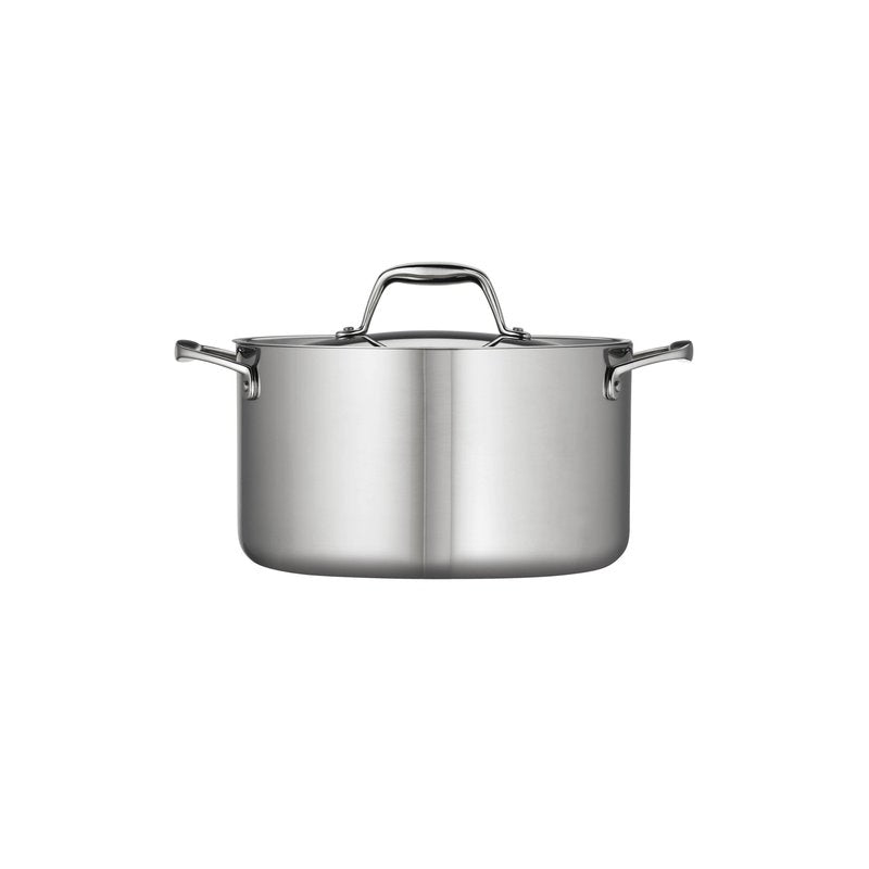 Tramontina Signature Tri-Ply Clad Stainless Steel 6-Quart Sauce Pot with Lid, Induction-Ready Pot, Dishwasher-Safe, NSF-Certified, Made in Brazil