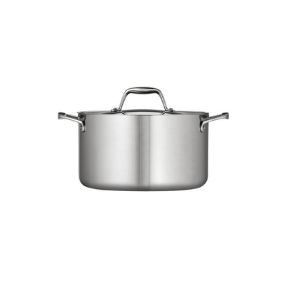 Tramontina Signature Tri-Ply Clad Stainless Steel 6-Quart Sauce Pot with Lid, Induction-Ready Pot, Dishwasher-Safe, NSF-Certified, Made in Brazil