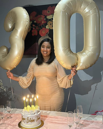 Cream Number 7 Balloon 40 Inch, 7th Birthday Party Decorations for Children, Giant 7 Foil Balloon for Party Supplies