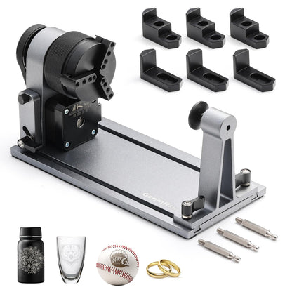 Genmitsu Kintix Laser Engraver 10W 10000mW + MD18 Rotary Roller, 90000mm/min Ultra Fast Galvo Laser with Auto-Lifting, 200x100mm Large Area for Jewelry, Metal, Wood, Class 1 Safety