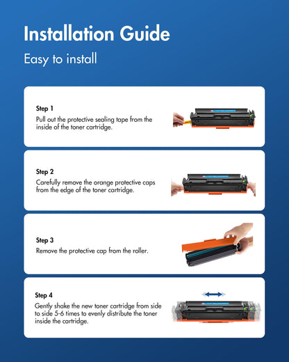 414A Toner Cartridge 4 Pack (with Chip) - 414X Replacement for HP 414A HP 414X, Compatible with HP Color Laserje Pro MFP M479fdw Toner, Color Laserje Pro M454dw M454dn M480f M455dn Printer | W2020A
