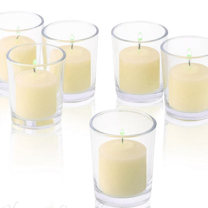 French Vanilla Scented Votive Candles, Set of 12-1.25" Wax Candles for Home, Scented 10 Hour Burn Time - Aromatherapy, Spa Ambiance, Table Centerpieces & Home Décor