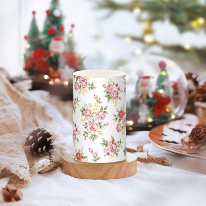 Lights Flameless Candles Pink Rose Flower Floral Pillar Candles Set of 2 Battery Operated Remote Control Warm Lights Home Decor
