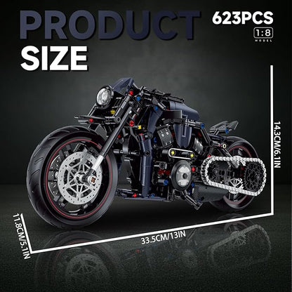 1:8 Motorcycle Building Blocks Toy Kit 623PCS for Adults and Motorcycle Enthusiasts Collectible Building Toy for Adults Birthday Gifts Build A Model Motorcycle