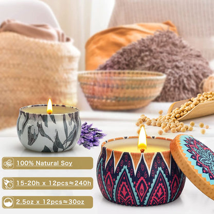 Candles Gifts for Women, 12 Pack Scented Candles, Candles for Home Scented, Soy Wax Aromatherapy Candle Set, Stress Relief & Body Relax, Ideal Gift for Women Birthday, Mothers Day Gifts for Mom