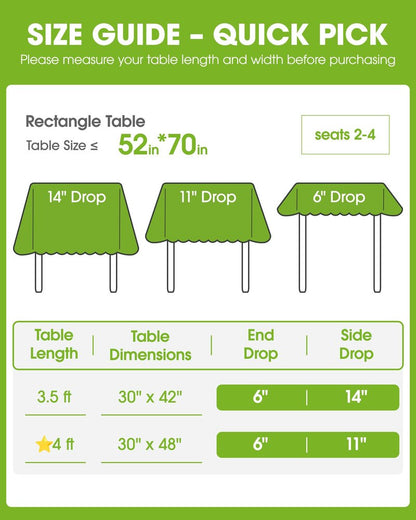 Pureegg Rectangle Linen Tablecloth Waterproof & Stain Resistant, Wrinkle-Free Table Cloth Adds Elegance and Protection, Ideal for Dining, Party, Wedding and Outdoor, 52 x 70 Inch, Black