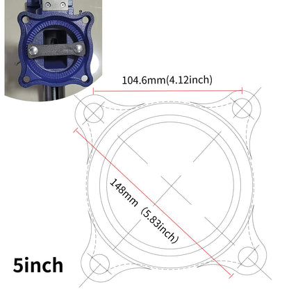 COGNATIVE 5-Inch Heavy Duty Bench Vise Ductile Iron Bench Vise 360° Multi-Purpose Bench Vice with Anvil, Clamp force 4000KG, Blue