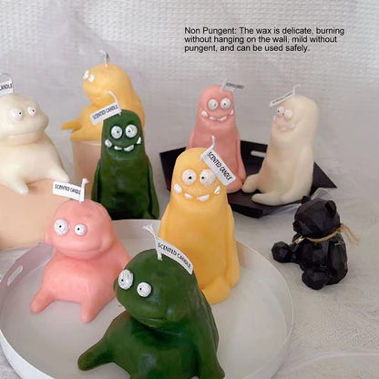RASTKY Clay Man Shape Fragrant Candle Smokeless Funny Cute Souvenir for Home Wedding Gift 5.6oz (Thin White)
