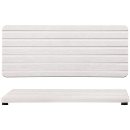 NiuYichee 2 PCS Water Absorbent diatomite Coasters, 9.5" x 4" Water Absorbing Stone Tray for Sink, Stone Drying mat for Kitchen Counter, Stone soap Tray Used for Hand Soaps & toiletries & Plants