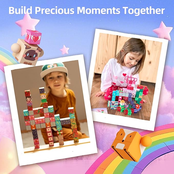 GobiDex 100PCS Magnetic Blocks Princess Building Toys for Girls Age 3+ Game-Based Build MagWonder with STEM Magnet Construction Set Sensory Gifts for Kids Birthday (1 inch)