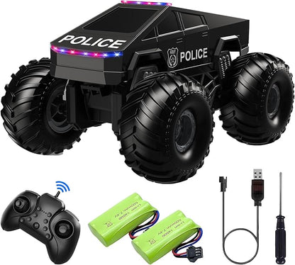 Remote Control Car Cyber RC Truck Toy 1:16 2.4GHz 4WD Off-Road Amphibious Waterproof Monster Truck for All Terrain Kids Birthday Gifts for Boys Girls Age 6 7 8 9 10 11 12 Year Olds (Black)
