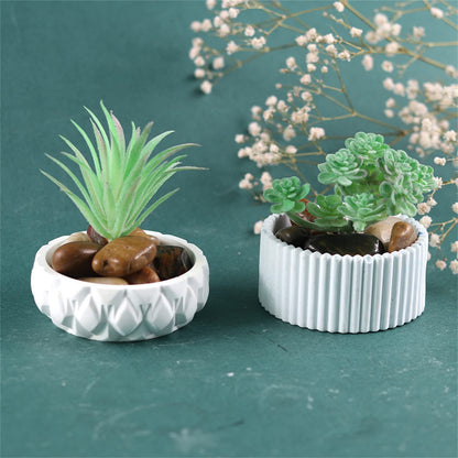Round Plaster Flower Pot Silicone Mold Succulent Planter Vase Cactus Concrete Mold Epoxy Resin Candle Jar Storage Box Cement Clay Mould