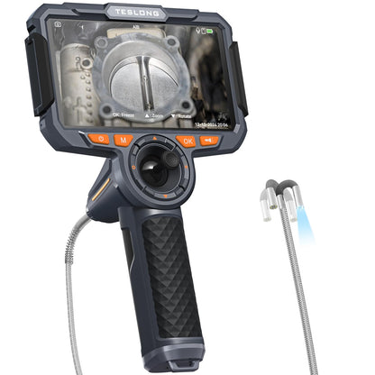 Teslong 3.9mm 4-Way Articulating Borescope with Light, 6'' IPS Endoscope Inspection Camera with 360 Articulated Probe, Flexible Automotive Mechanics Gadgets Fiber Optic Scope Cam (0.15inch-5FT)