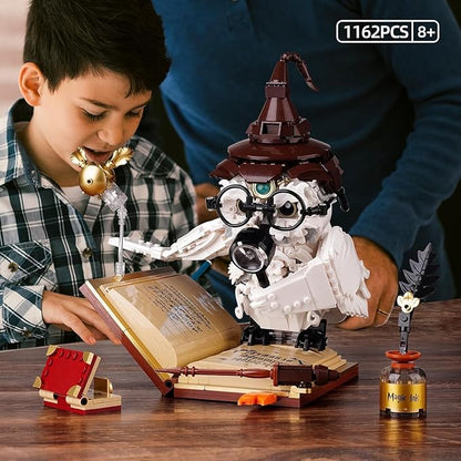 Ideas Magic World Owl Building Set Compatible with Lego Animal MOC Potter Toy with 1162 PCS Collectible Harry Bird Model with Light Effect for Adults Fans for Boys and Girls Aged 8+