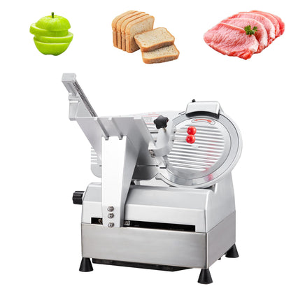 12" Automatic Meat Cutter, Electric Meat Slicer Machine for Home & Commercial Use, 800W Deli Slicer with Adjustable Thickness, Alloy Steel Blade, Built-in Sharpener, Thin Meat, Cheese, Bread