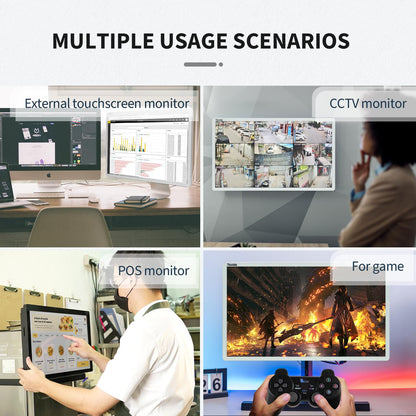 TouchWo Capacitive Multi-Touch Screen Industrial Monitor, 16:9 Display, Built-in Speakers, USB, VGA, DVI & HD-MI Ports, Digital Signage Displays and Player for Advertising (21.5-Inch White)