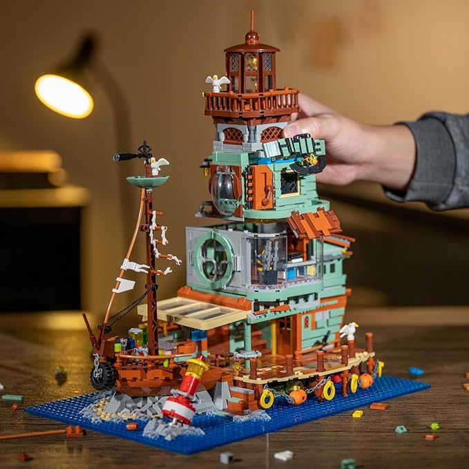 Harbour Hotel Mini Bricks Building Kit Ideas Creative Architecture Building Toys Birthday Gift for Adult Boys Girls -2142 Pieces