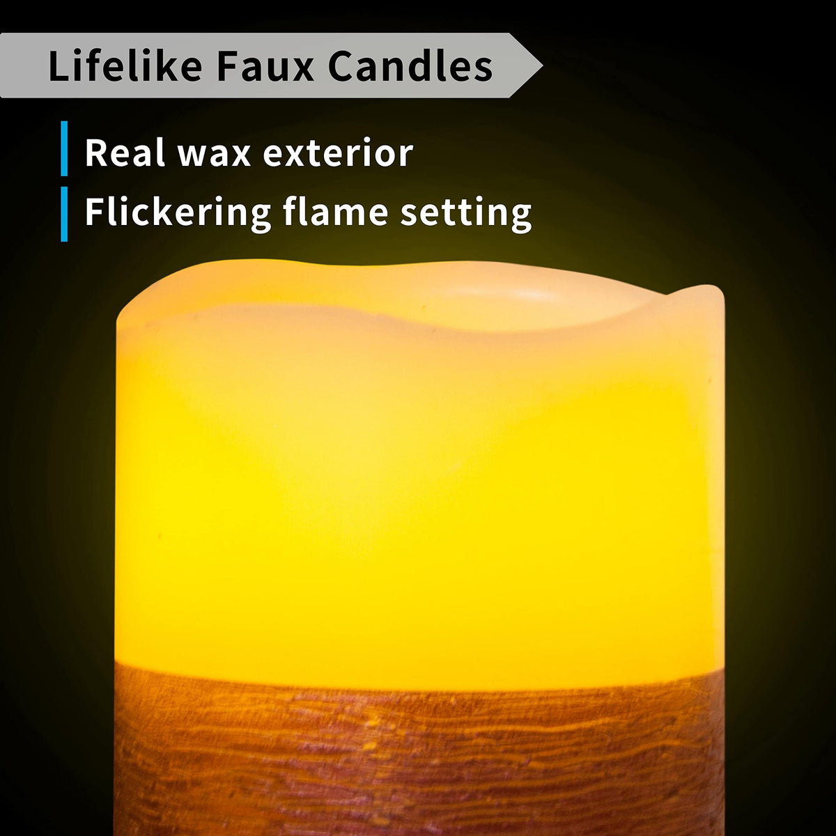FURORA LIGHTING Red Trim Flameless Candles - Real Wax, Adjustable Brightness, Remote & Timer - 4 Pillars (3x4, 3x6) and 4 Votives, 8-Pack, Battery Operated