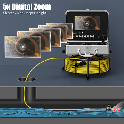 EIXAUP Sewer Camera 66 ft, 23 MM Pipe Inspection Camera with 12pcs LED Lights, 7" 1080P HD Monitor with DVR Function, IP68 Waterproof, Meter Marker, Included 32GB Card(20 m)