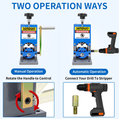 Upgraded Manual Wire Stripper Machine & Upgraded Replacement Blade，Cable Stripper Machine for Drill, Wire Stripper Tool With Hand Crank Portable,Wire Stripping Machine For Scrap Copper Recycling