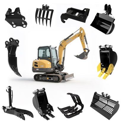 NULTRUMA Mini Excavator Ripper Attachment, Single Hook Backhoe Scarifier for 1-1.5 Ton Excavators | 90mm (3.54") Span | 25mm (0.98") Hole | 88mm (3.46") Center Wheelbase | Includes Pins