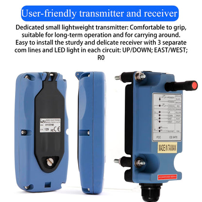 SAGA-L6 Mini Wireless Crane Remote Control 2 Transmitters 12-24V Receiver