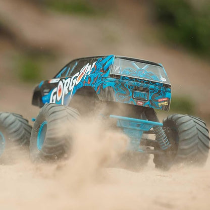 ARRMA RC Truck 1/10 Gorgon 2 Wheel Drive RTR Brushed Monster Truck Battery &amp Charger Included Blue ARA3230ST5