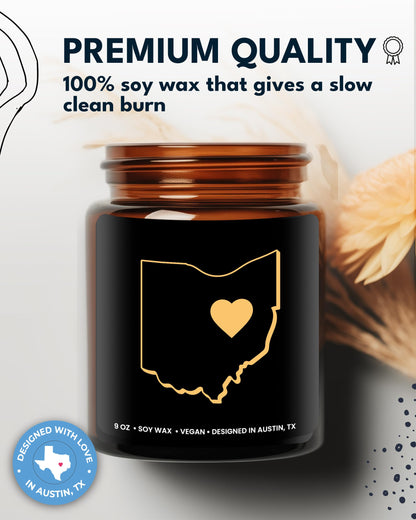 Ohio Candle, Unique Ohio Themed Gifts for Men and Women, Best State Souvenir Gifts for Moving Away, Thoughtful Home Sick Presents, Ideal for Birthday, Christmas, Graduation, Gift Ready