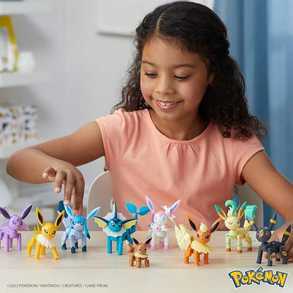 MEGA Pokémon Building Toys Set Every Eevee Evolution with 470 Pieces 9 Poseable Characters for Kids