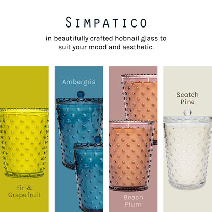 Simpatico No. 17 Fern Hobnail Candle, Crisp Mayapple with Fresh Moss & White Cedar, Pressed Hobnail Glass Jar, 100-Hour Burn Time, Scented Candles for Home, 16 oz