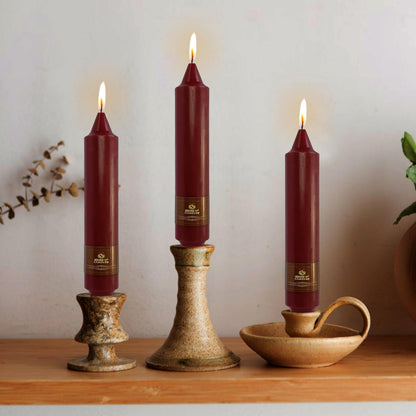 RedTaper Candle Smokeless Candles Red Candlesticks 7 INCH Short Candle Sticks Unscented Candles Odorless Candle for Dinner Home Décor Weddings Festive Seasons Holiday