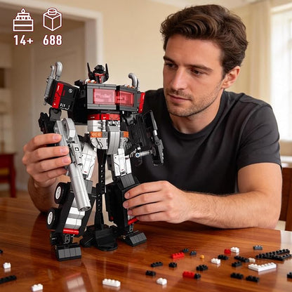 HIGH GODO Transforming Building Set 2 in 1 Transforming Robot and Truck Model Kit for Display or Play Collectible Robots Gifts Toys for Teens Adults 14+ (688 PCS)