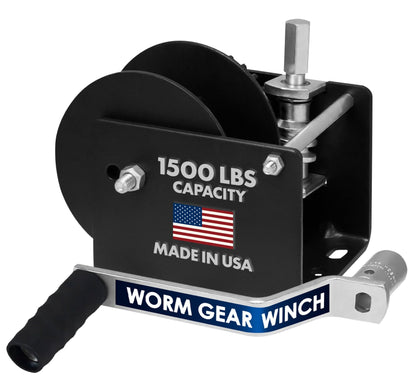 Dutton-Lainson Company - Worm Gear Winch (WG1500HEX) with 5/8" Hex Drive - Rust-Resistant Finish for Heavy Equipment, Lifting and Trailers - 1500 lb Capacity, 40:1 Gear Ratio, Drill or Manual Use