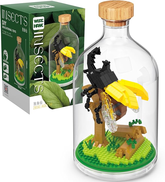 Creative Insect Friend SetAdults Mini Animals Building SetParty Favors Gift for FriendsNature Lovers Office Home Decor Mini Bugs Building BlockNew Year Birthday Gift for Family(Beetle)
