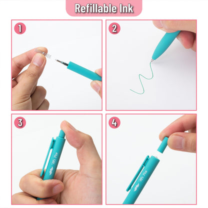 Mr. Pen- Retractable Gel Pens, 12 Pack, Fast Dry, Gel Pens Fine Point 0.7mm, Retractable Pens, Cute Pens, Gel Ink Pens, Aesthetic Pens for Journaling, Fine Tip Pens