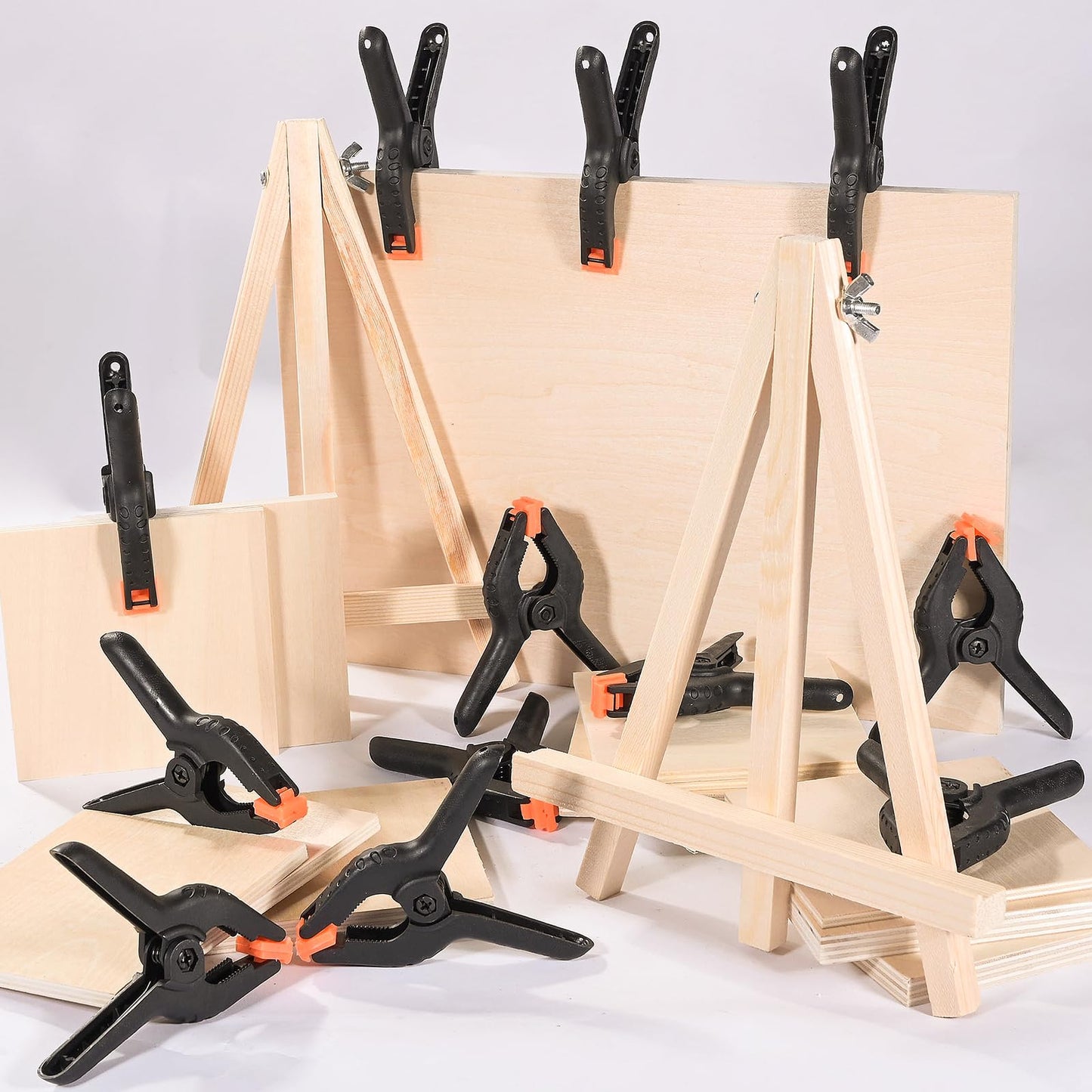 Rondauno Spring Clamps 12 Pack, 3.5 inch Spring Clips for Crafts & Professional Backdrop Clips, Heavy Duty Plastic Clamps for Woodworking