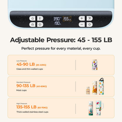 HTVRONT 2 in 1 A200 Auto Tumbler Heat Press Pro Kit - Full Cup Transfer Tumbler Press with Attachment, for 15-40oz Tumblers
