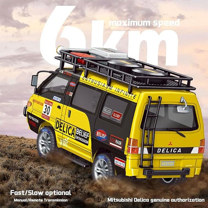Delica RC Car1/24 Scale Station Wagon 2.4Ghz Remote Control Truck 2WD/4WD RC CrawlerEquipped with Cool LED LightsOff Road Vehicle Model Suitable For Adults (2WD-Red)