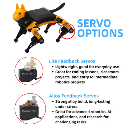 Petoi Programmable Robot Dog Bittle X V2 Lite Servo (Pre-Assembled) | Coding Smart Robot Dog Kit, Voice Controlled, Quadruped Interactive Robot for Kids, Open Source, STEM & Robotics Education