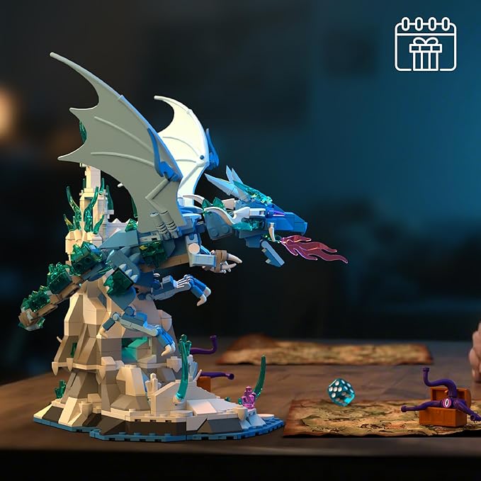 Frosted Dragon Toy Building Set Medieval Castle Buildings Blocks for Adult Teens Kids 8+ Boys Girls DIY Model Building Kits Home Office Decor Birthday 862PCS