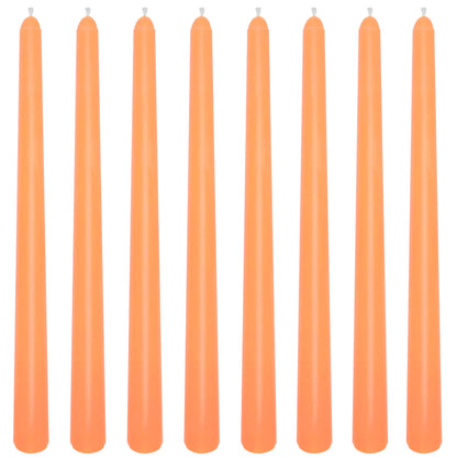 8 Pack 10 Inch Orange Smooth Taper Candle Set, 7/8 Inch Unscented Driples Candlesticks for Home Decoration, 6-7 Hours Burn