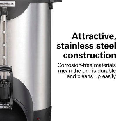 Hamilton Beach Commercial 75 Cup Stainless Steel Coffee Urn, Double Wall Insulated, 120V (HCU075S)