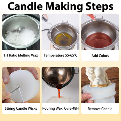 Blindfolded Lady Candle Mold, Braid Girl Maiden Shaped Portrait Aesthetic Woman Resin Casting Silicone Molds for Home Decor, Soap & Candle Making, DIY Epoxy Resin Craft Gift Mold