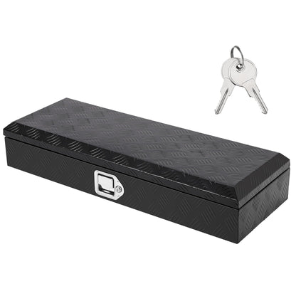 Takywep Truck Bed Tool Box, Heavy Duty Aluminum Five Stripes Plate Tool Box, Trailer Tool Box for Pick Up Truck RV Trailer, Chest Storage Organizer with Lock and Keys,34.5''x12.75''x6.4''