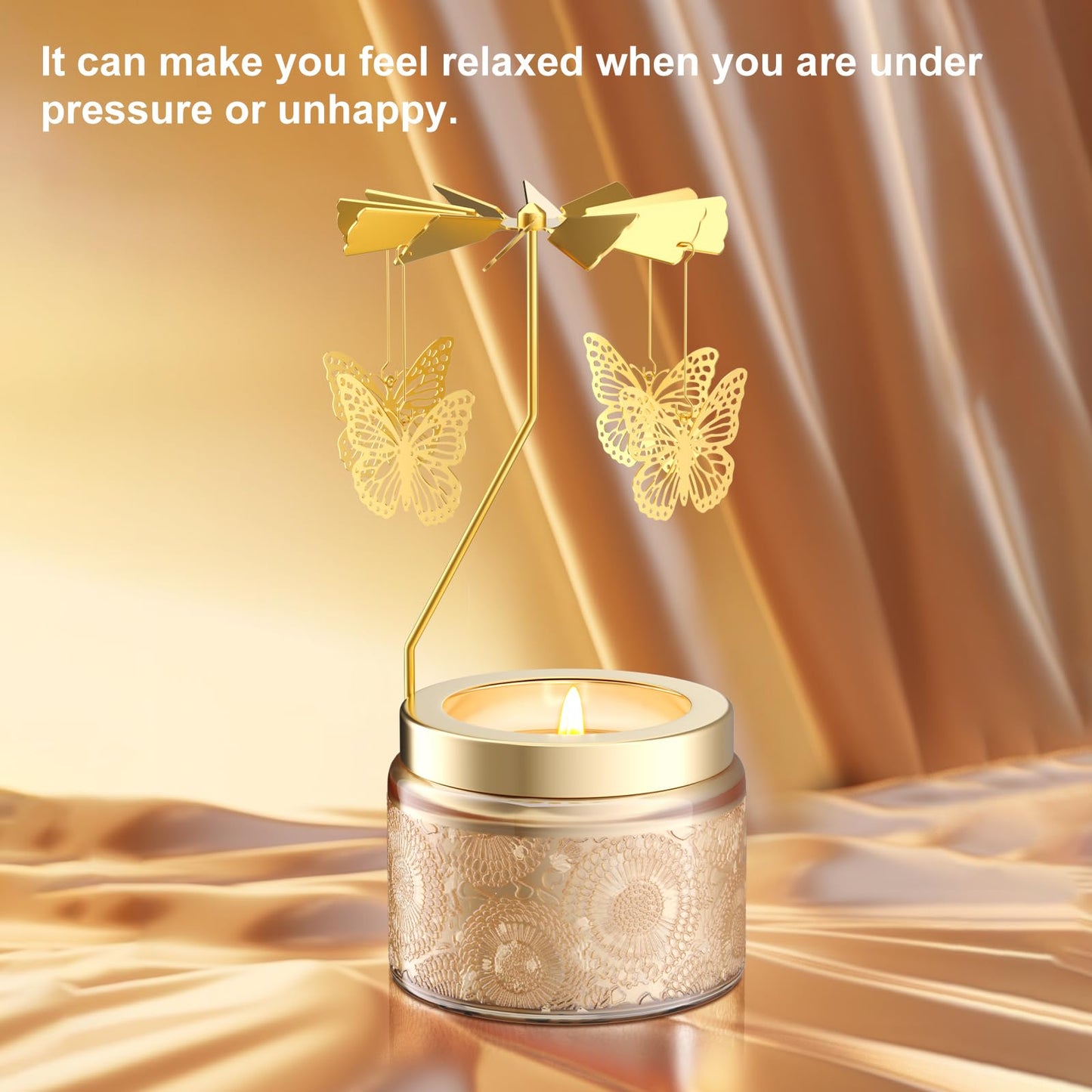 Rotatable Osmanthus Flower Scented Candle, Gifts for Women, Single-Wick with 20 Hours of Burn Time, Ideal for Creating Relaxing Ambience & Holiday Gifting (Butterfly)