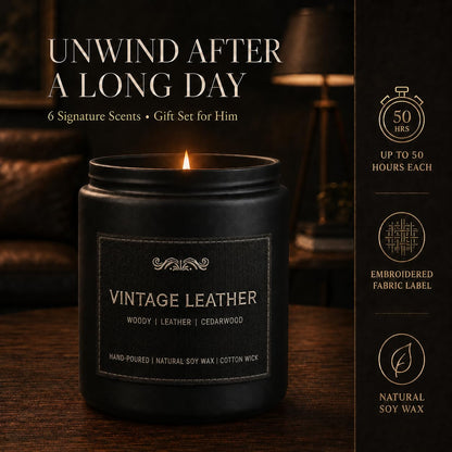 6 Pack Candles for Home Scented Aromatherapy Candles Gifts Set for Mens, Men Candle Set, 42 oz 300 Hour Long Lasting Candles Gifts for Men Birthday Anniversary Present